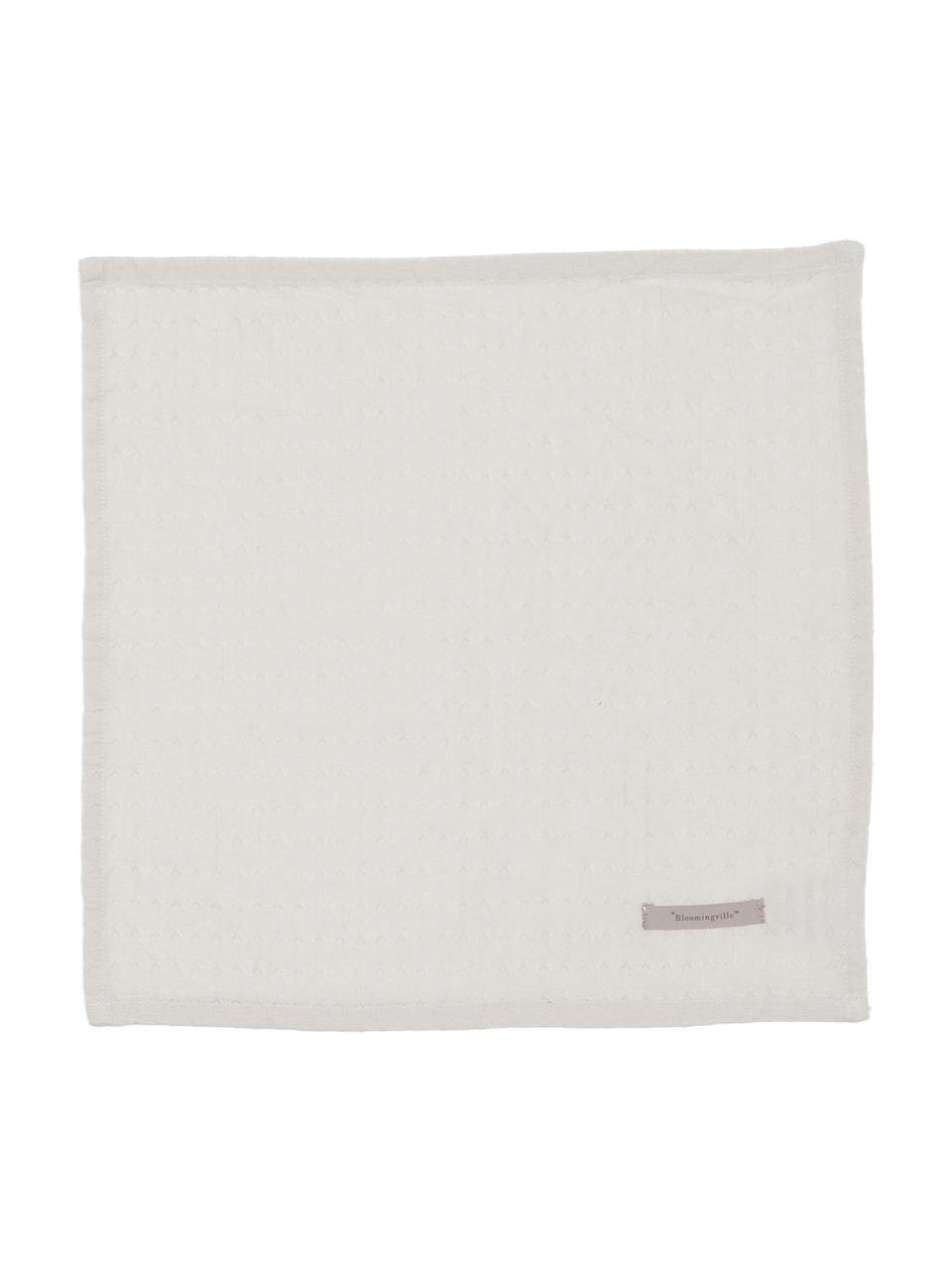 Serviettes de table en coton Blanc, 4 pièces, Gris pierre