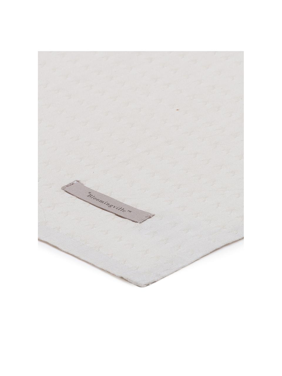 Tovagliolo di stoffa con motivo raffinato Blanc 4 pz, Cotone, Grigio pietra, Larg. 40 x Lung. 40 cm