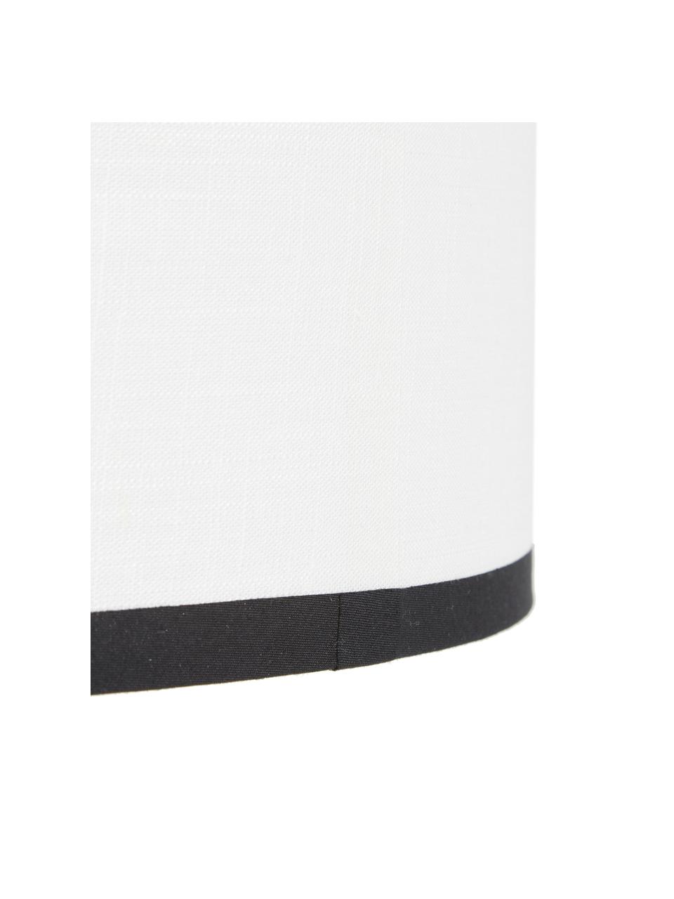 Lámpara de pie de lino Claudette, Pantalla: lino estructurado, Cable: cubierto en tela, Crema, negro, Ø 40 x Al 165 cm