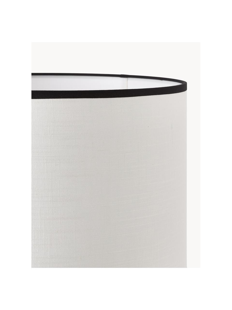 Lampadaire avec abat-jour en lin Claudette, Blanc, noir, haut. 165 cm