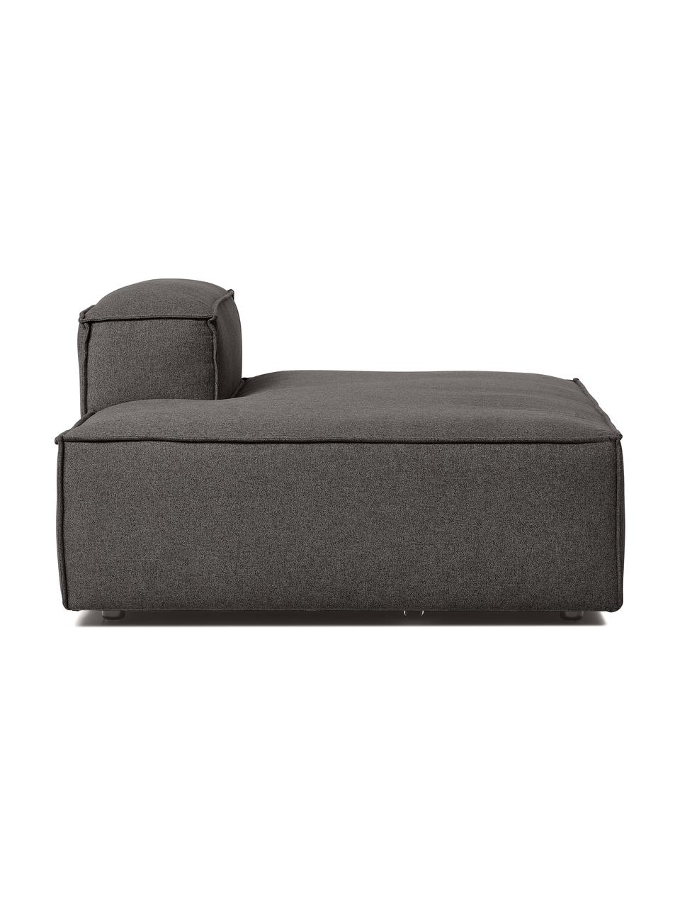 Méridienne modulable Lennon, Tissu anthracite, larg. 150 x haut. 68 cm, dossier à droite
