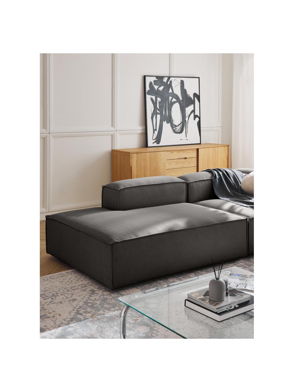 Chaise longue module Lennon, Bekleding: 100% polyester De slijtva, Frame: massief grenenhout, multi, Poten: kunststof Dit product is , Geweven stof antraciet, B 150 x D 119 cm, rugleuning rechts