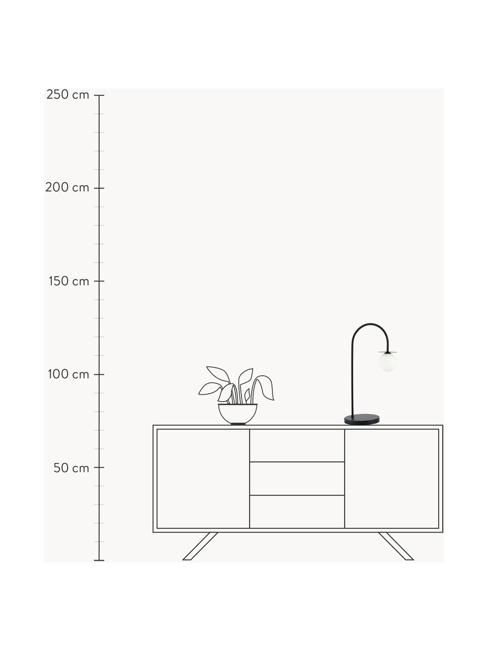 Lampada da tavolo Milo, Paralume: vetro, Struttura: metallo rivestito, Nero, Larg. 20 x Alt. 55 cm