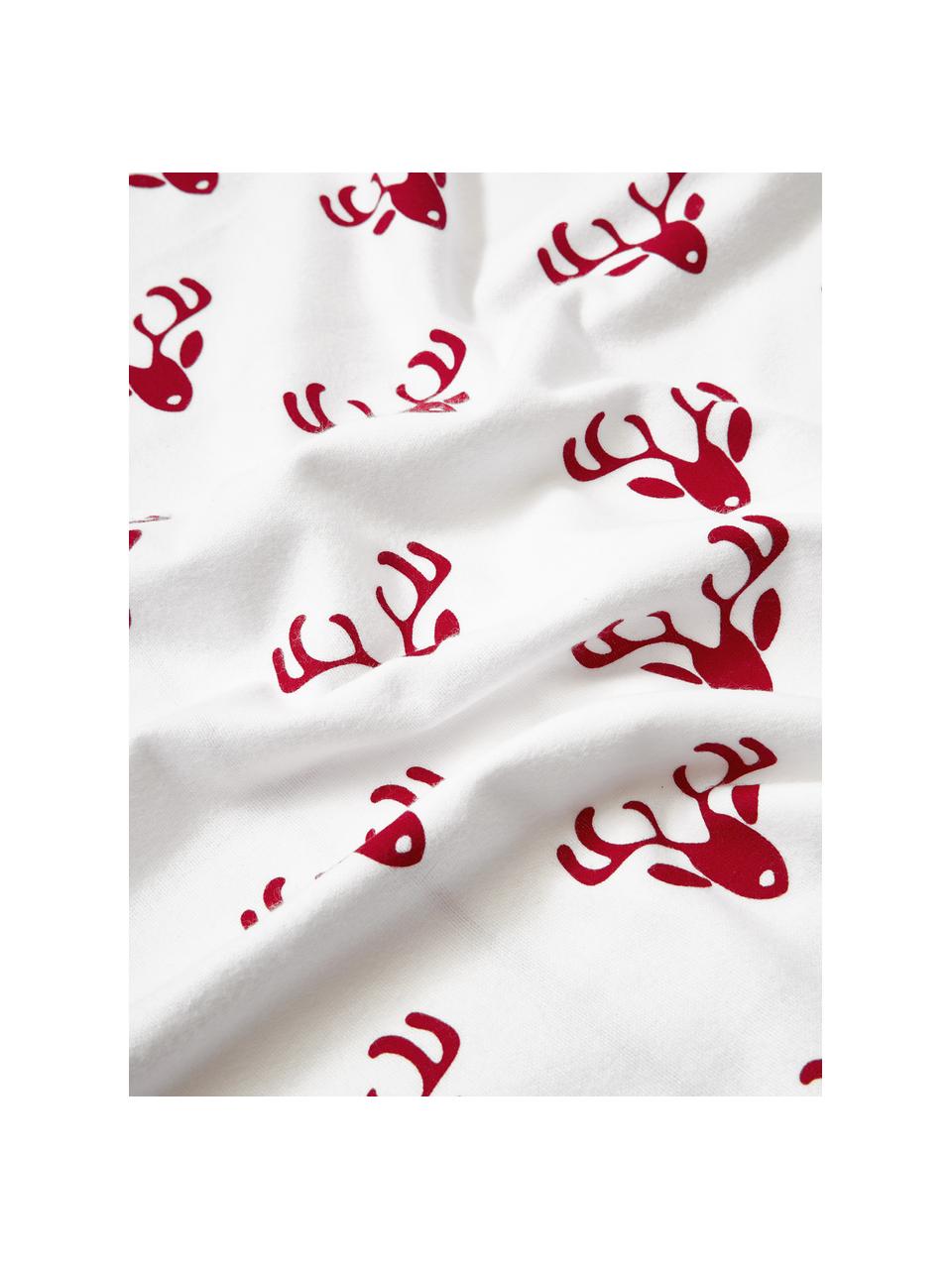 Housse de couette réversible en flanelle à motif hivernal Vince, Blanc, rouge, larg. 200 x long. 200 cm