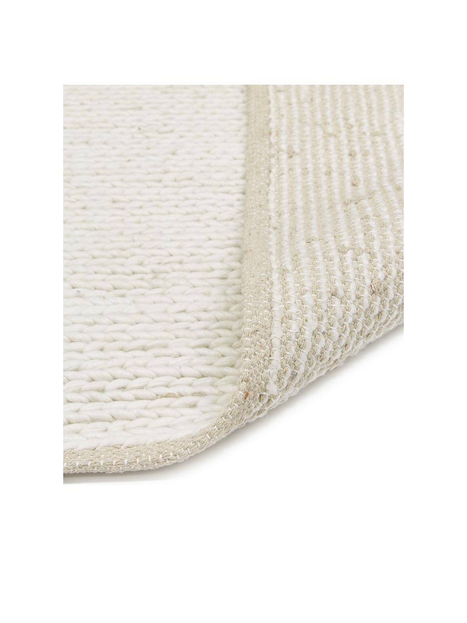 Tapis en laine tissé main Uno, Crème, larg. 160 x long. 230 cm (taille M)