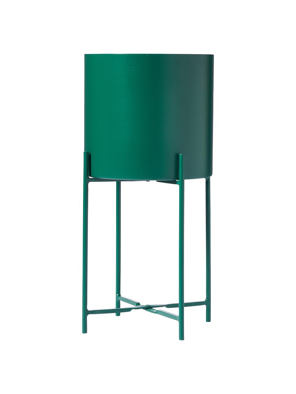 Cache-pots en métal sur pied Mina, 2 élém., Métal, revêtement par poudre, Vert, Lot de différentes tailles