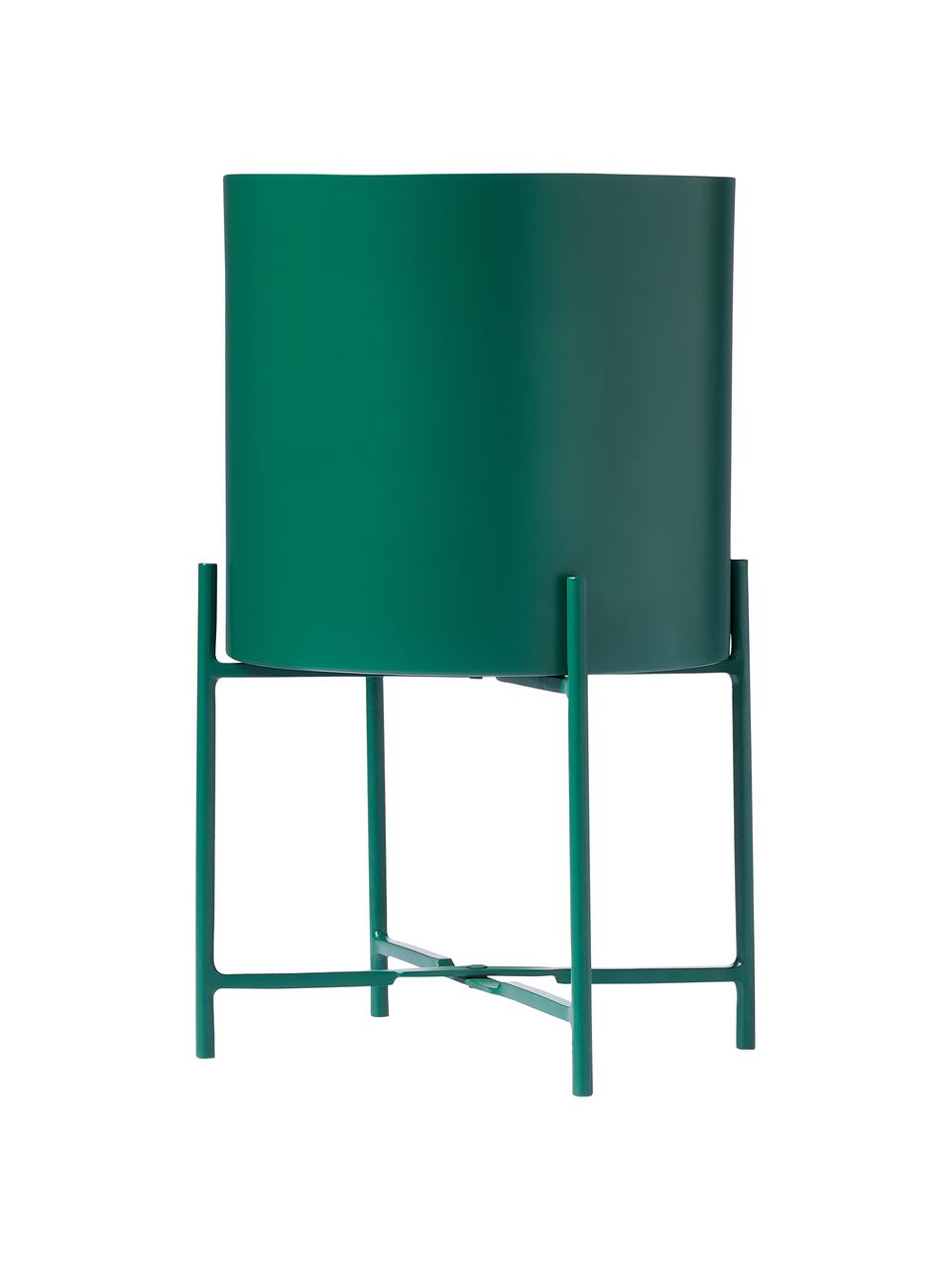 Übertopf-Set Mina aus Metall, 2-tlg., Metall, pulverbeschichtet, Grün, Set mit verschiedenen Größen