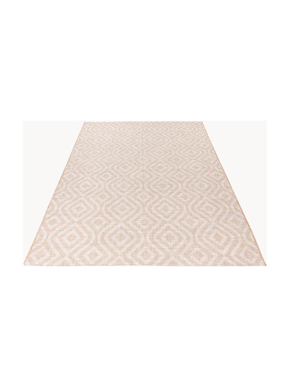 In- & outdoor vloerkleed Nordic met grafisch patroon, 100% polypropyleen, Beige, gebroken wit, B 80 x L 150 cm (maat XS)