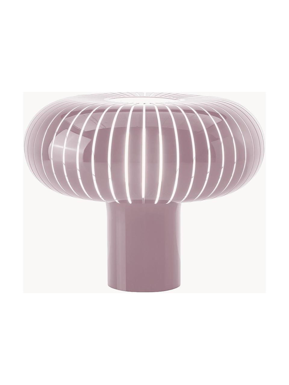 Lampa stołowa LED z funkcją przyciemniania Teresa, Szkło akrylowe barwione, Mauve, Ø 50 x W 43 cm