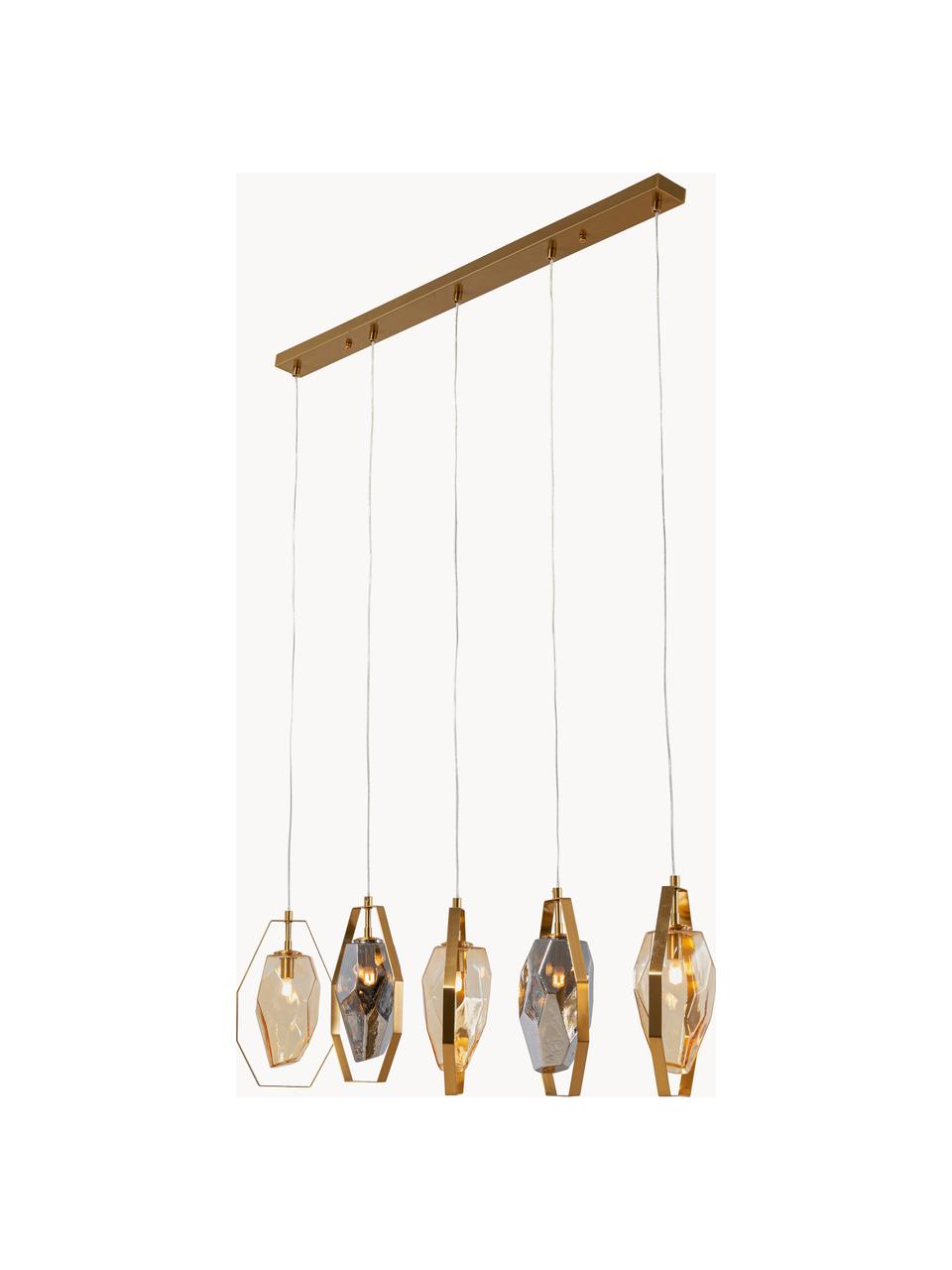 Závesná lampa Diamond Fever, Odtiene zlatej, odtiene striebornej, Š 110 x V 130 cm