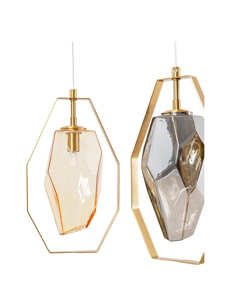 Závesná lampa Diamond Fever, Odtiene zlatej, odtiene striebornej, Š 110 x V 130 cm