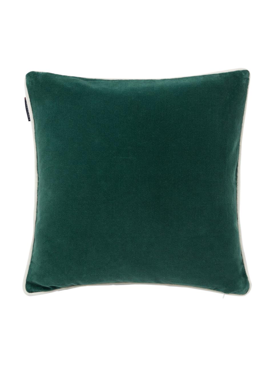 Housse de coussin 50x50 velours Merry Christmas, Blanc, vert