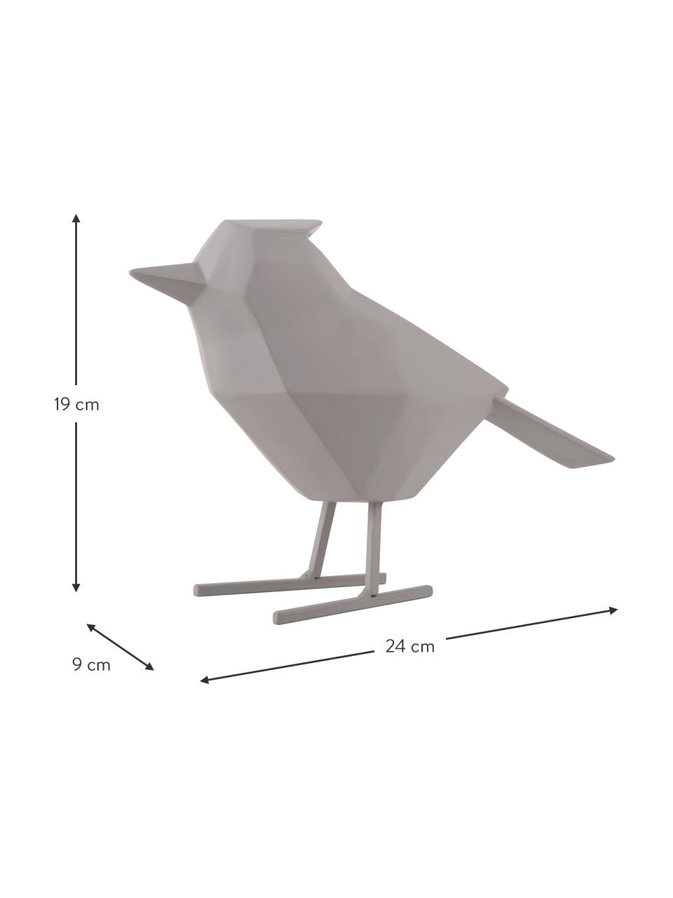 Decoratief object Bird, Kunststof, Grijs, B 24 cm x H 19 cm