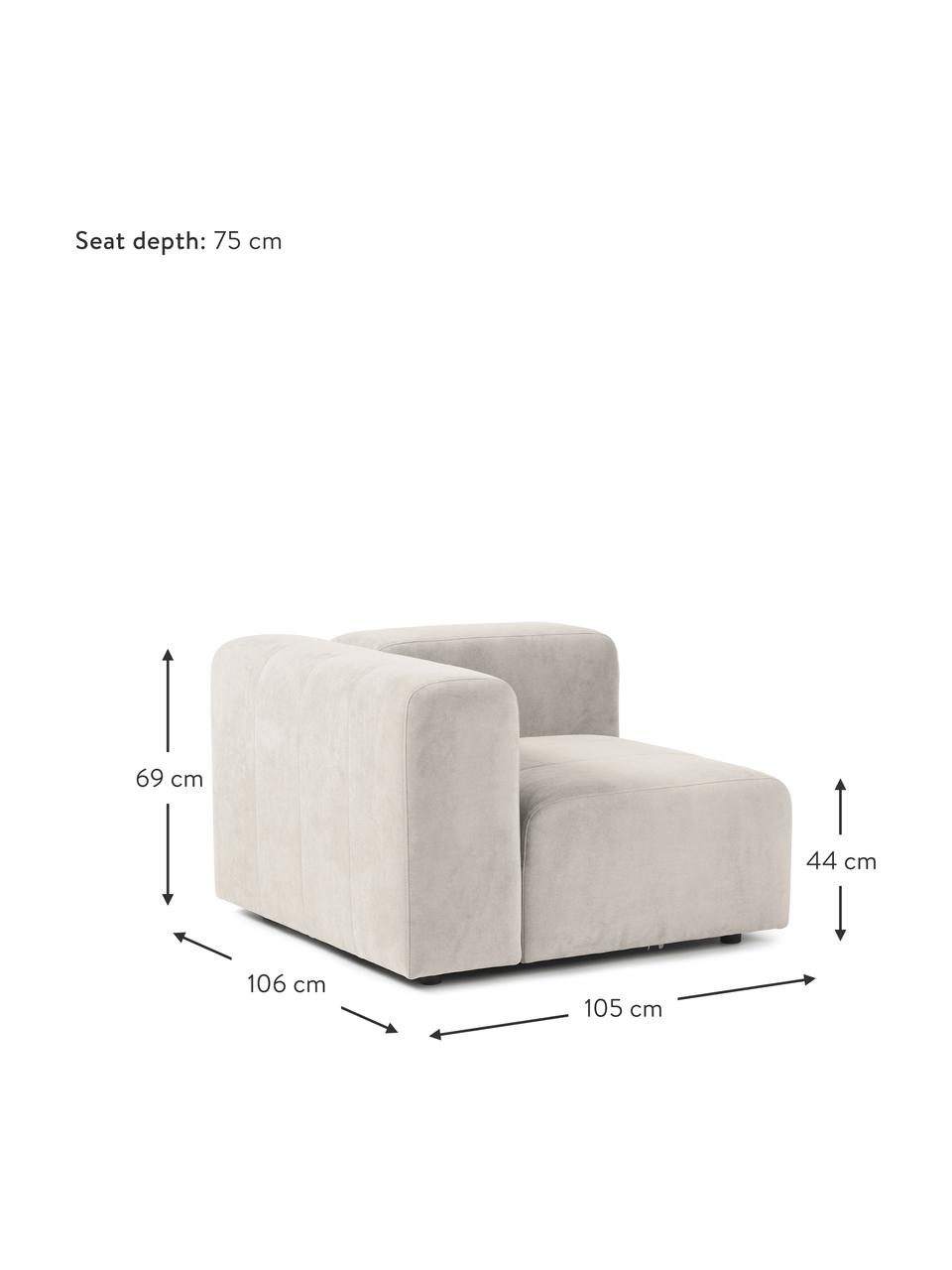 Módulo de esquina sofá Lena, Tapizado: tejido (88% poliéster, 12, Estructura: madera de pino, contracha, Patas: plástico, Tejido Off White, An 105 x F 106 cm, chaise longue izquierda