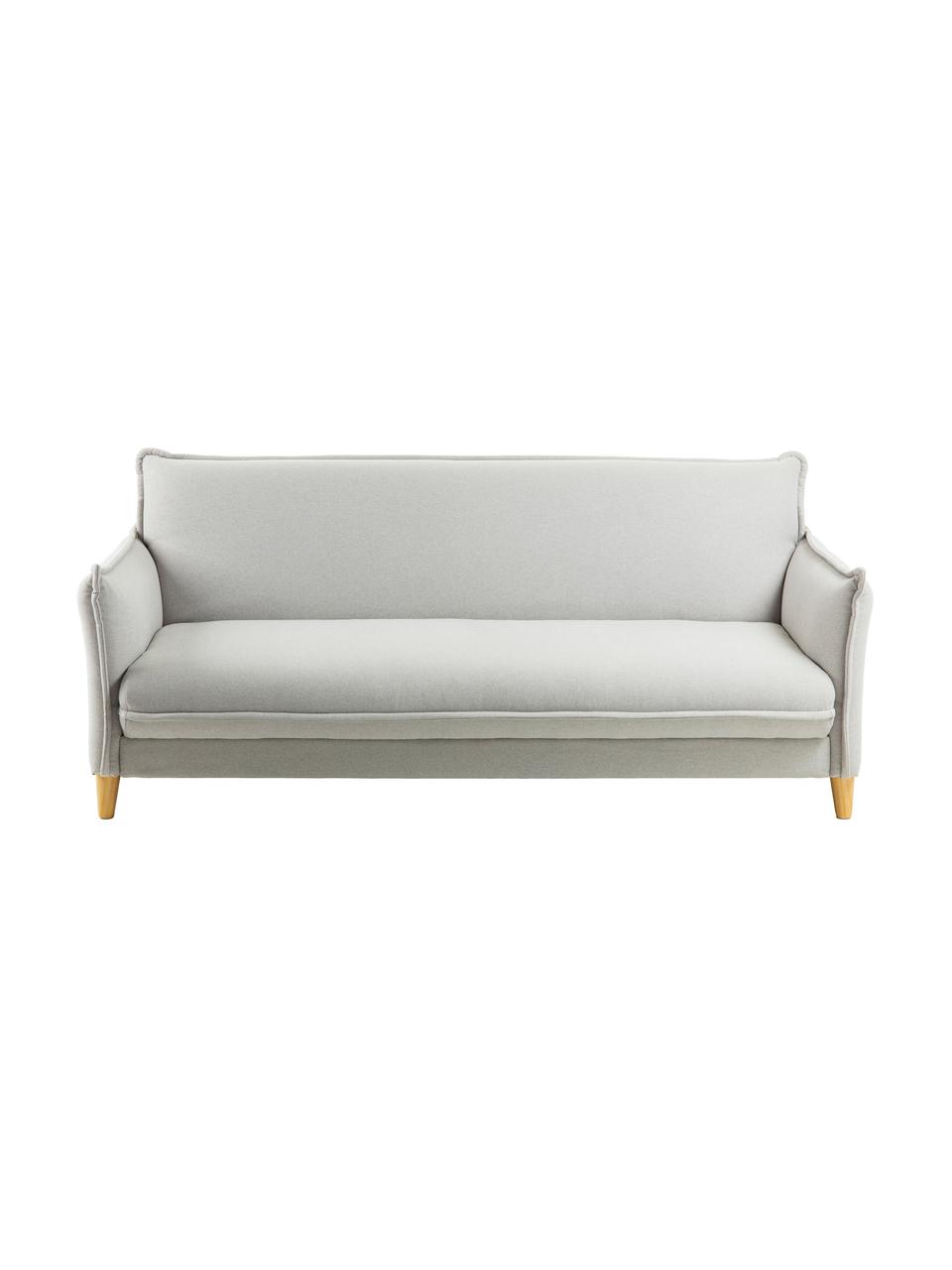 Schlafsofa Alizee (3-Sitzer), Bezug: Polyester Der hochwertige, Füße: Buchenholz, massiv, natur, Webstoff Hellgrau, B 207 x T 93 cm