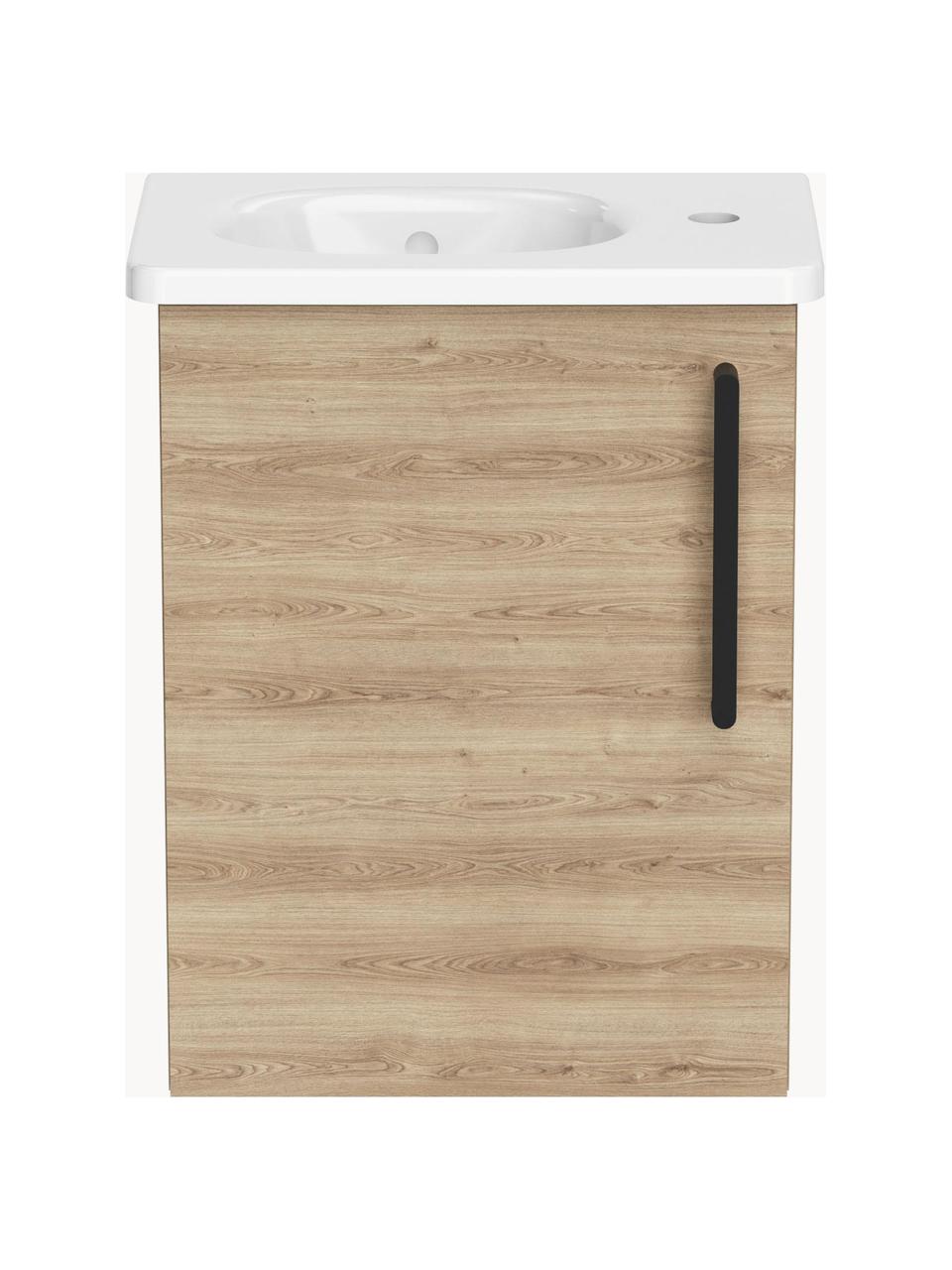 Szafka łazienkowa z umywalką Orna, S 45 cm, Brązowy, o wyglądzie drewna, S 45 x W 58 cm