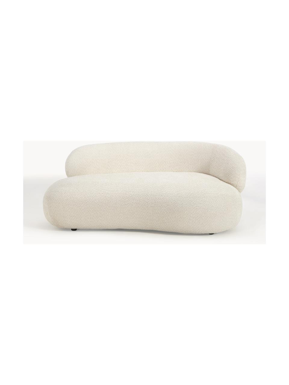 Sofa Alba (2-Sitzer) aus Teddy-Bouclé, Bezug: 100 % Polyester Der strap, Gestell: Massives Fichtenholz, Kie, Füße: Kunststoff Dieses Produkt, Teddy-Bouclé Off White, B 185 x T 114 cm, Rückenlehne links