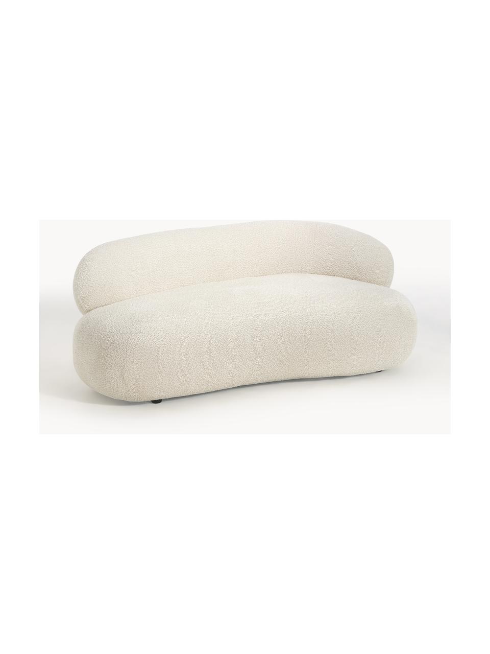 Sofa Alba (2-Sitzer) aus Teddy-Bouclé, Bezug: 100 % Polyester Der strap, Gestell: Massives Fichtenholz, Kie, Füße: Kunststoff Dieses Produkt, Teddy-Bouclé Off White, B 185 x T 114 cm, Rückenlehne links