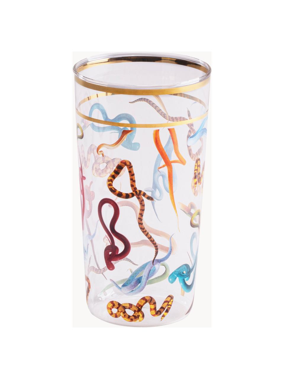 Wasserglas Snakes, Dekor: Gold Entdecke die Vielsei, Snakes, Ø 7 x H 13 cm, 370 ml