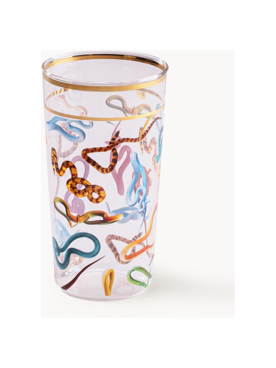 Wasserglas Snakes, Dekor: Gold Entdecke die Vielsei, Snakes, Ø 7 x H 13 cm, 370 ml