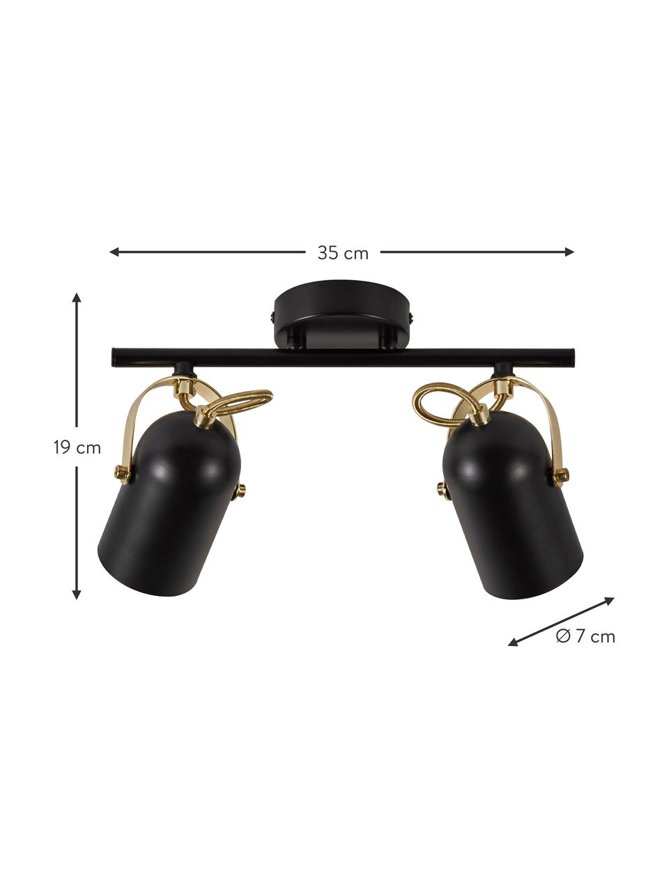 Lampa sufitowa w stylu retro Lotus, Czarny, odcienie mosiądzu, S 35 x W 19 cm