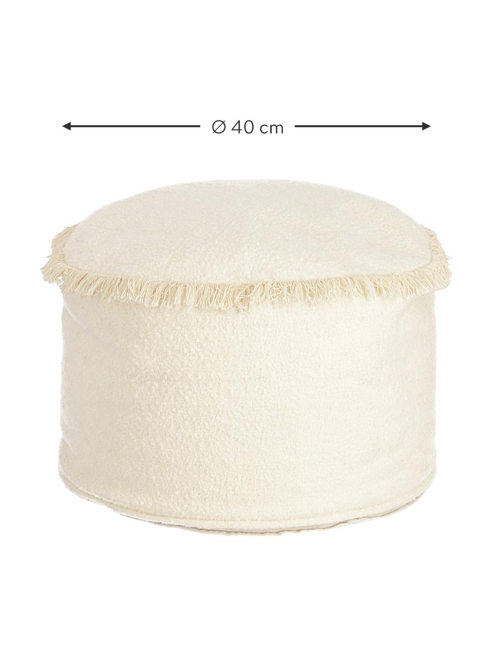 Pouf enfant Verenice, 100 % coton, Beige, Ø 40 x haut. 27 cm