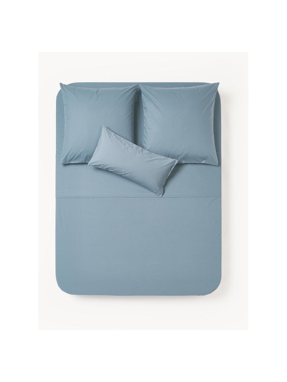 Sábana encimera de percal Elsie, Gris azulado, Cama 150/160 cm (240 x 280 cm)