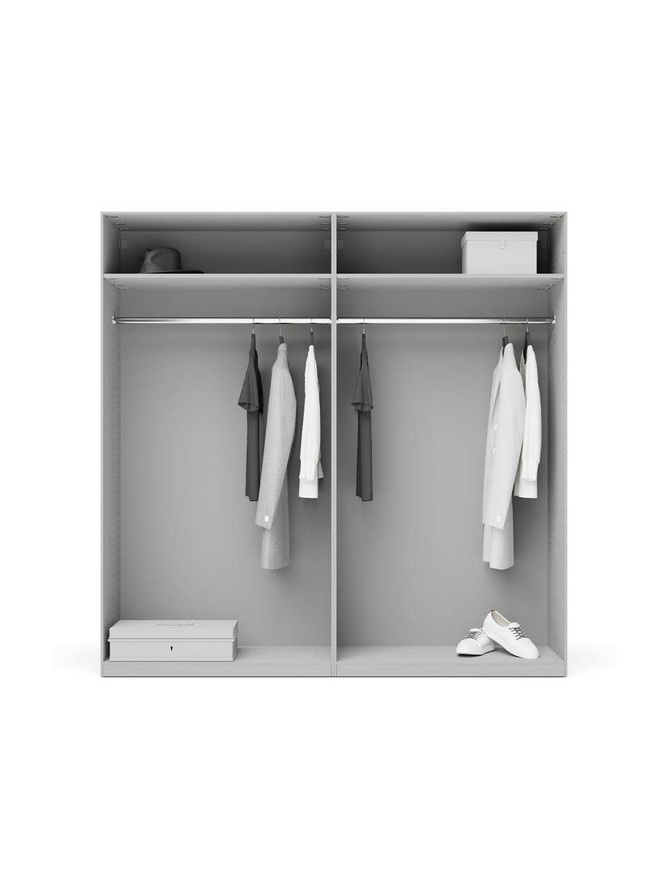 Modulaire draaideurkast Charlotte, 200 cm breed, meerdere varianten, Grijs, Basis interieur, hoogte 200 cm