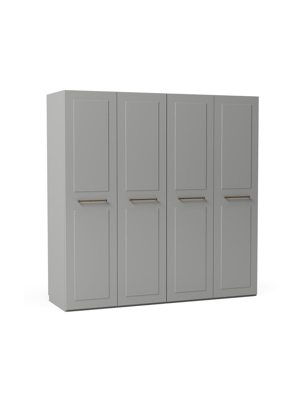 Modulaire draaideurkast Charlotte, 200 cm breed, meerdere varianten, Grijs, Basis interieur, hoogte 200 cm