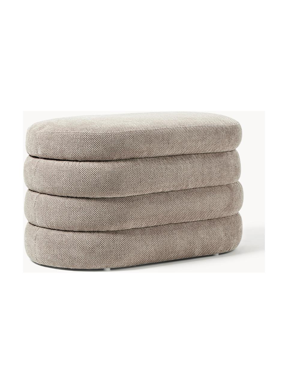 Kleine Polsterbank Alto mit Stauraum, Bezug: 96 % Polyester, 4 % Acryl, Gestell: Kiefernholz, Sperrholz Di, Webstoff Taupe, B 82 x T 47 cm