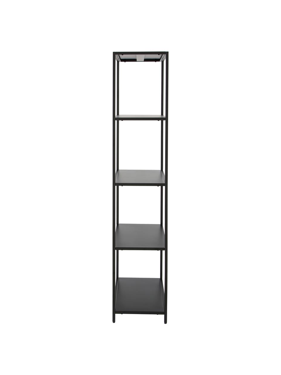 Libreria in metallo Neptun, Metallo verniciato a polvere, Nero, Larg. 70 x Alt. 150 cm