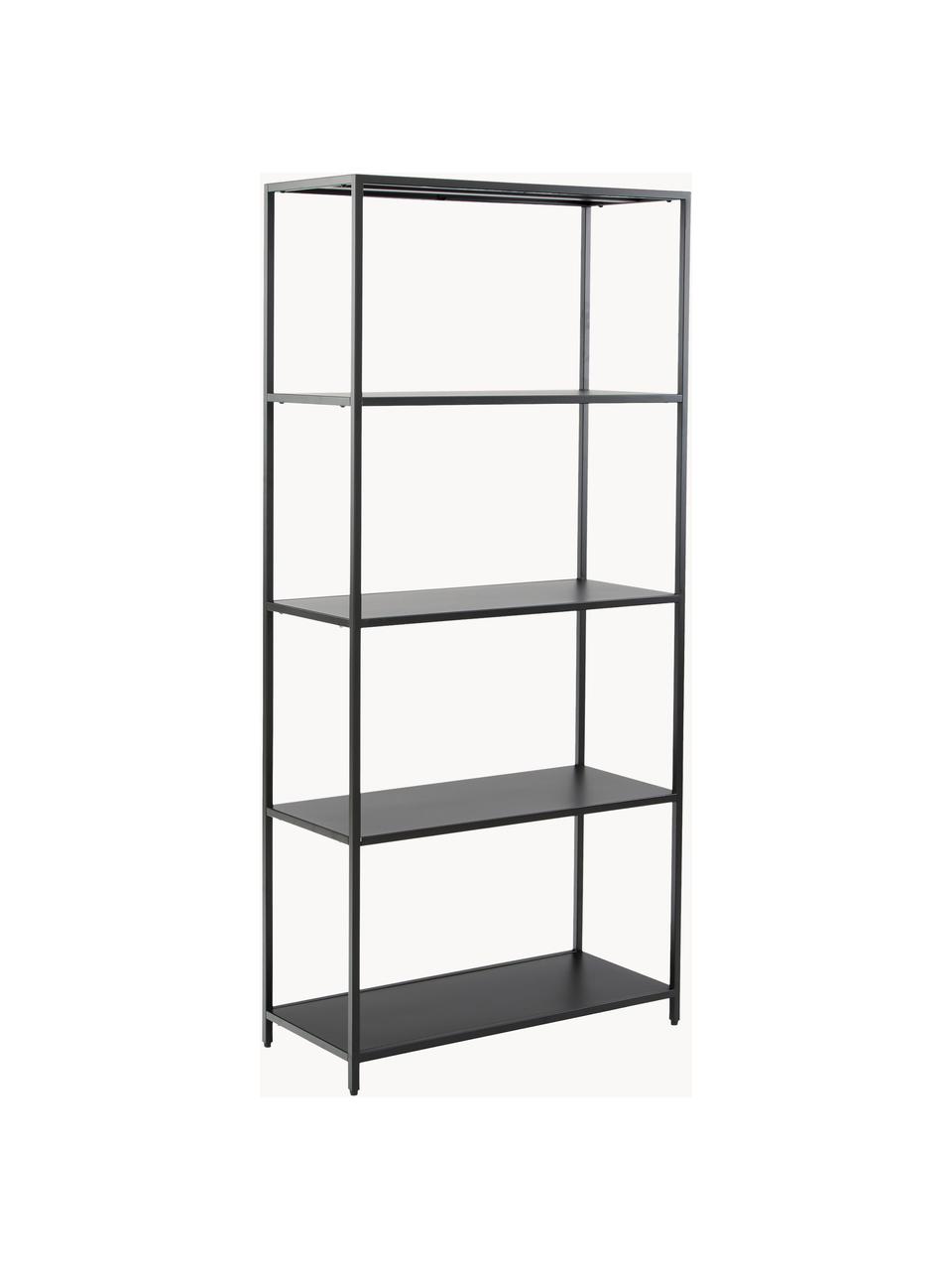 Metall-Regal Neptun, Metall, pulverbeschichtet, Schwarz, B 70 x H 150 cm