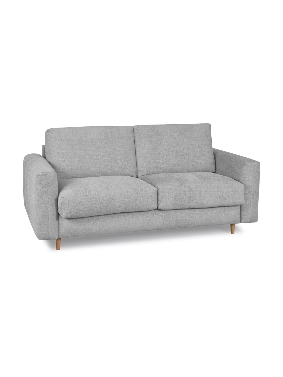 Sofa rozkładana Cocoone (3-osobowa), Tapicerka: 100% poliester, Nogi: drewno bukowe, Jasny szary, S 105 x G 200 cm