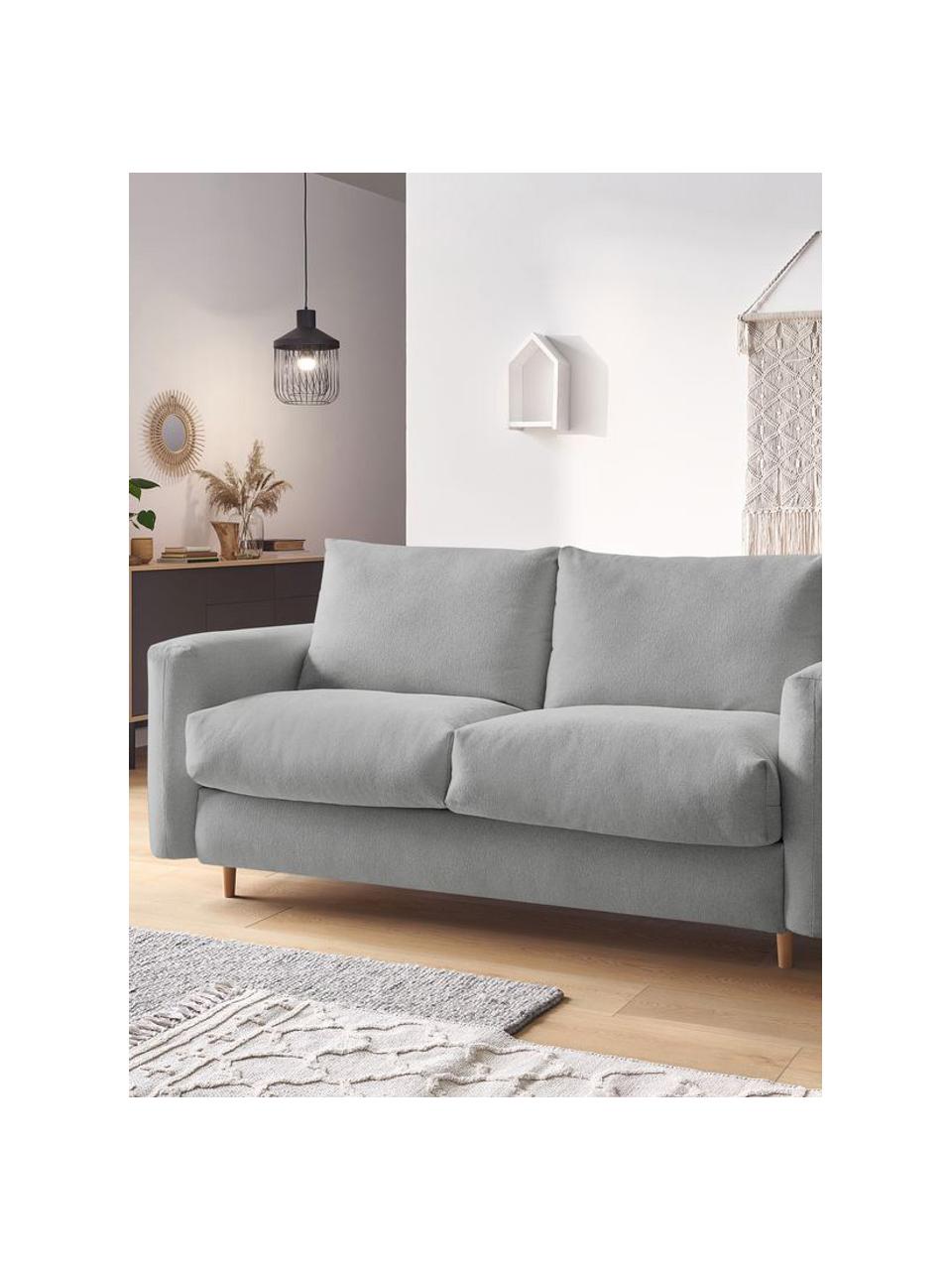 Sofa rozkładana Cocoone (3-osobowa), Tapicerka: 100% poliester, Nogi: drewno bukowe, Jasny szary, S 105 x G 200 cm