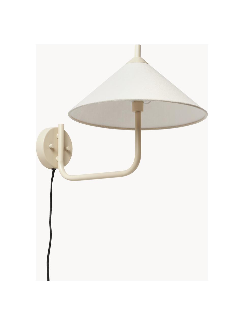 Aplique grande Vica, Pantalla: tejido de lino (100% poli, Off White, beige, Ø 31 x F 45 cm