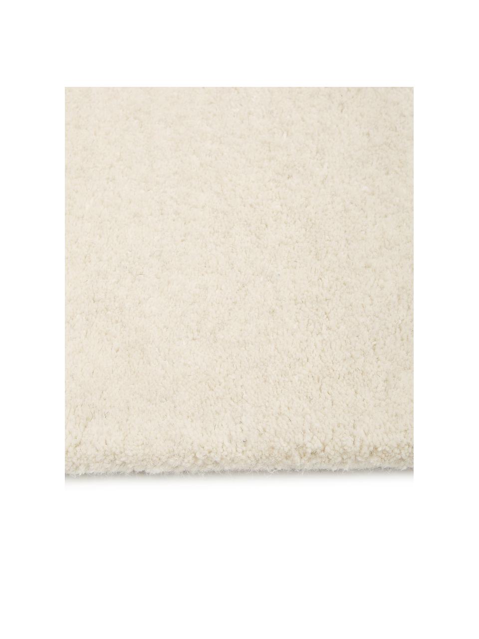 Tapis en laine beige bleu tufté à la main Zenia, Couleur crème, bleu, noir