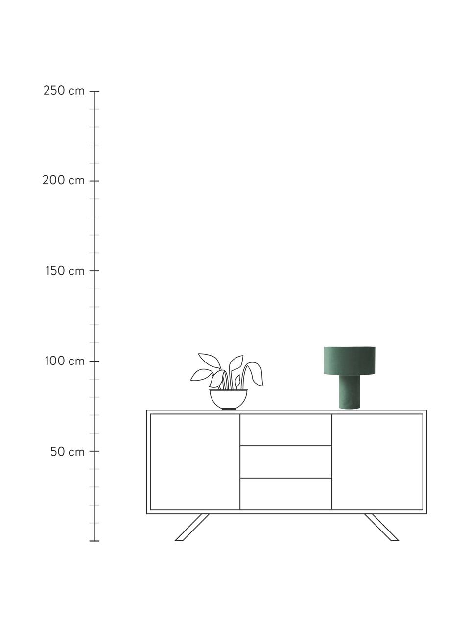 Lampe à poser en velours Ron, Velours vert foncé, Ø 30 x haut. 35 cm