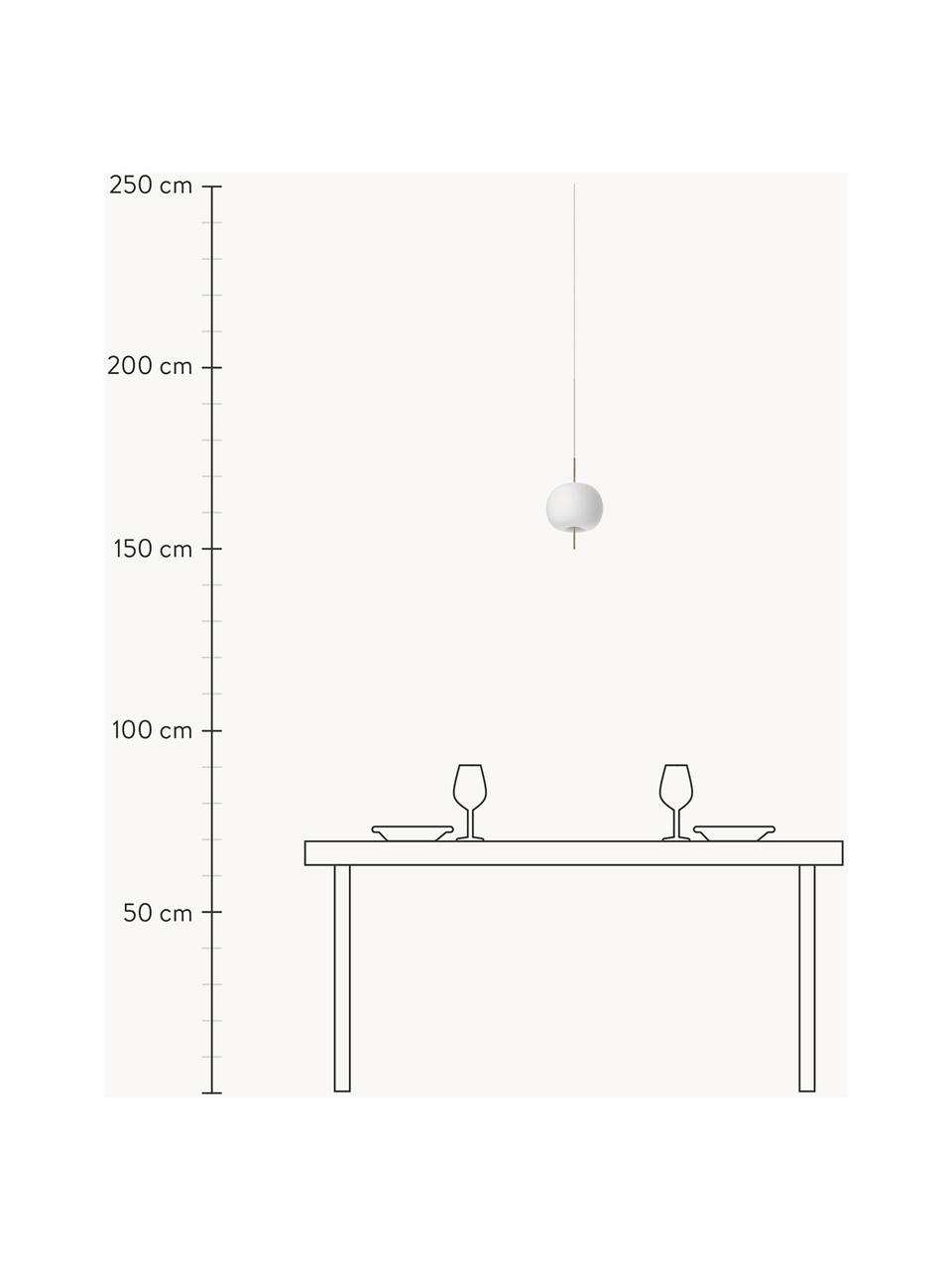 Dimbare hanglamp Kushi, mondgeblazen, Lampenkap: mondgeblazen glas, Goudkleurig, Ø 16 x H 26 cm