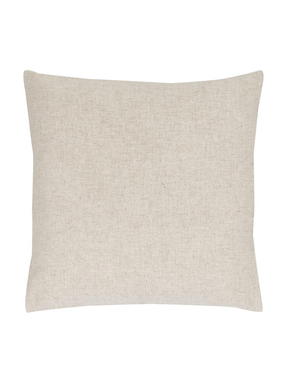 Housse de coussin 45x45 Blanche, 60 % polyester, 25 % coton, 15 % lin, Beige, larg. 45 x long. 45 cm