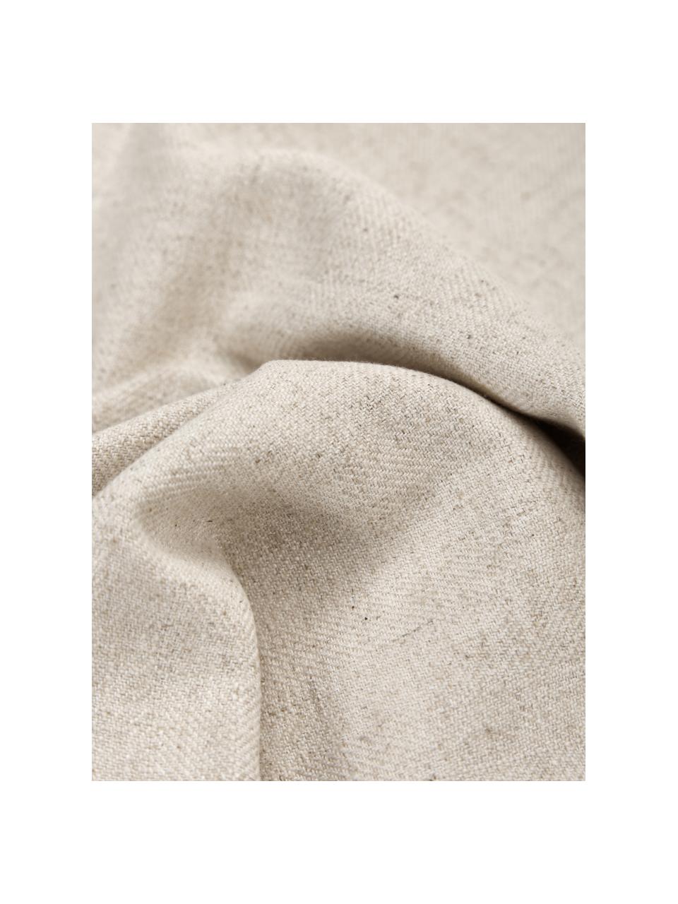 Kissenhülle Blanche mit Holzknöpfen, 60% Polyester, 25% Baumwolle, 15% Leinen, Beige, B 45 x L 45 cm