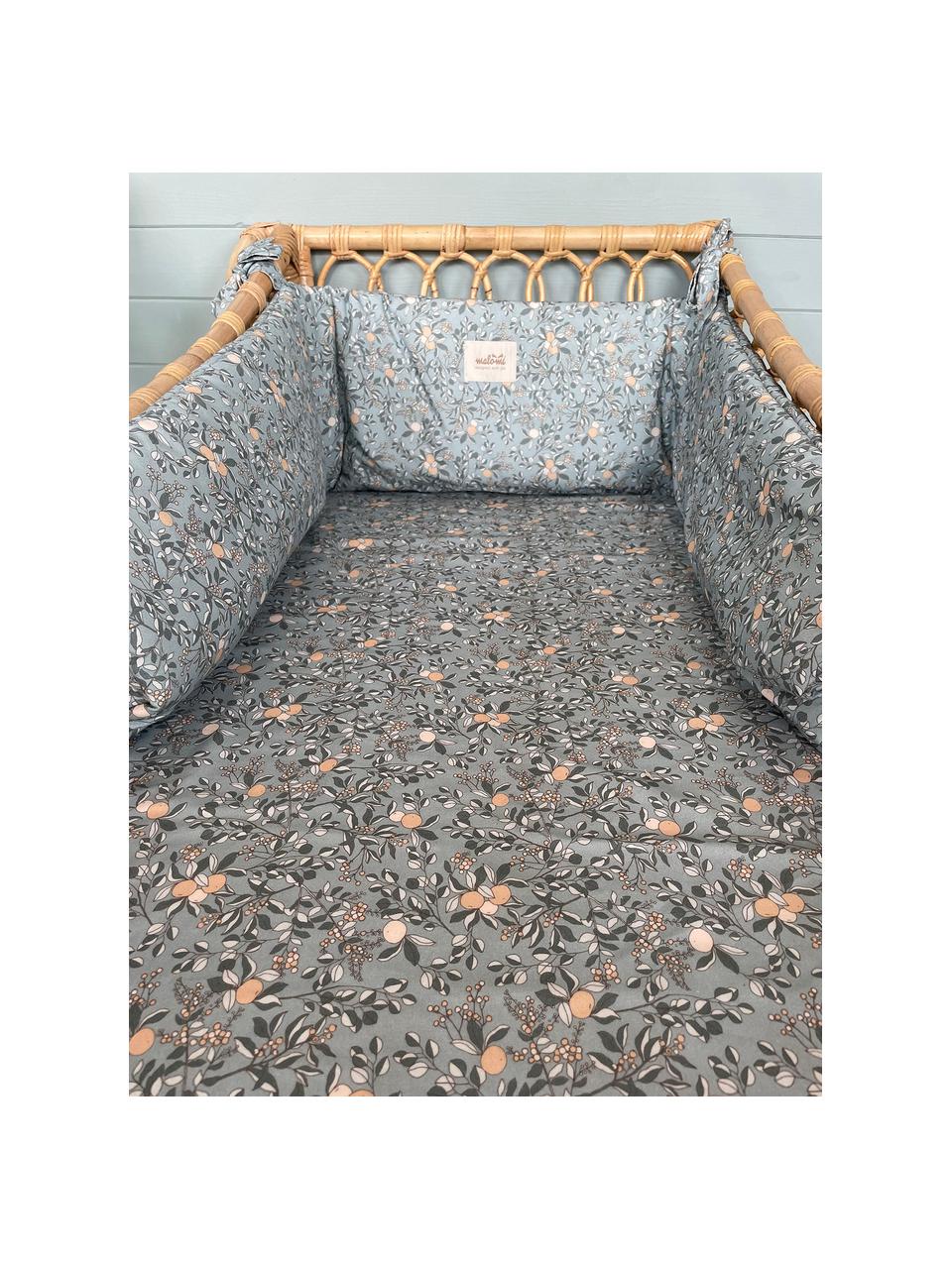 Paraurti per bebè Apricot, Rivestimento: cotone, Tonalità blu, arancione, Larg. 28 x Lung. 120 cm