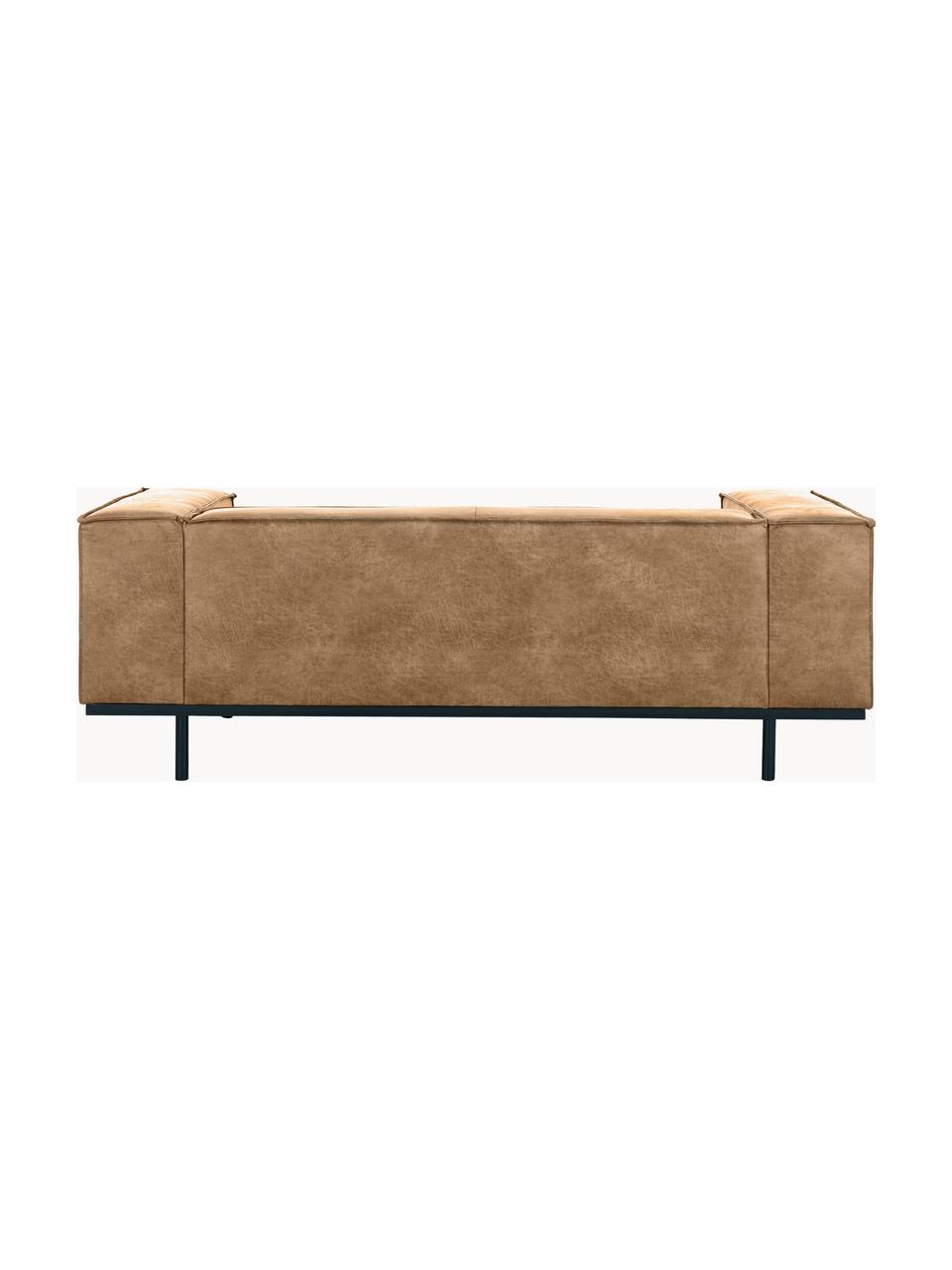 Sofa skórzana z metalowymi nogami Abigail (2-osobowa), Tapicerka: 70% skóra, 30% poliester , Nogi: metal lakierowany, Koniakowy, S 190 x G 95 cm