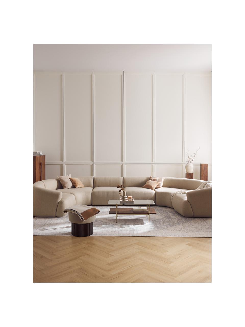 Salon modulable XL Sofia, Tissu beige, larg. 450 x prof. 231 cm