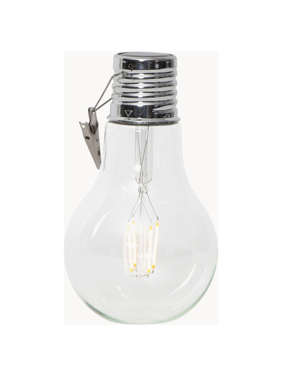 Solar LED hanglampen Fille, 2 stuks, Lampenkap: glas, Fitting: edelstaalkleurig, Transparant, Ø 10 x H 18 cm