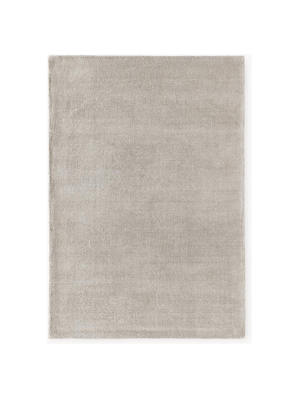 Handgewebter Kurzflor-Teppich Ainsley, 60 % Polyester, GRS-zertifiziert
40 % Wolle, Hellgrau, B 80 x L 150 cm (Grösse XS)