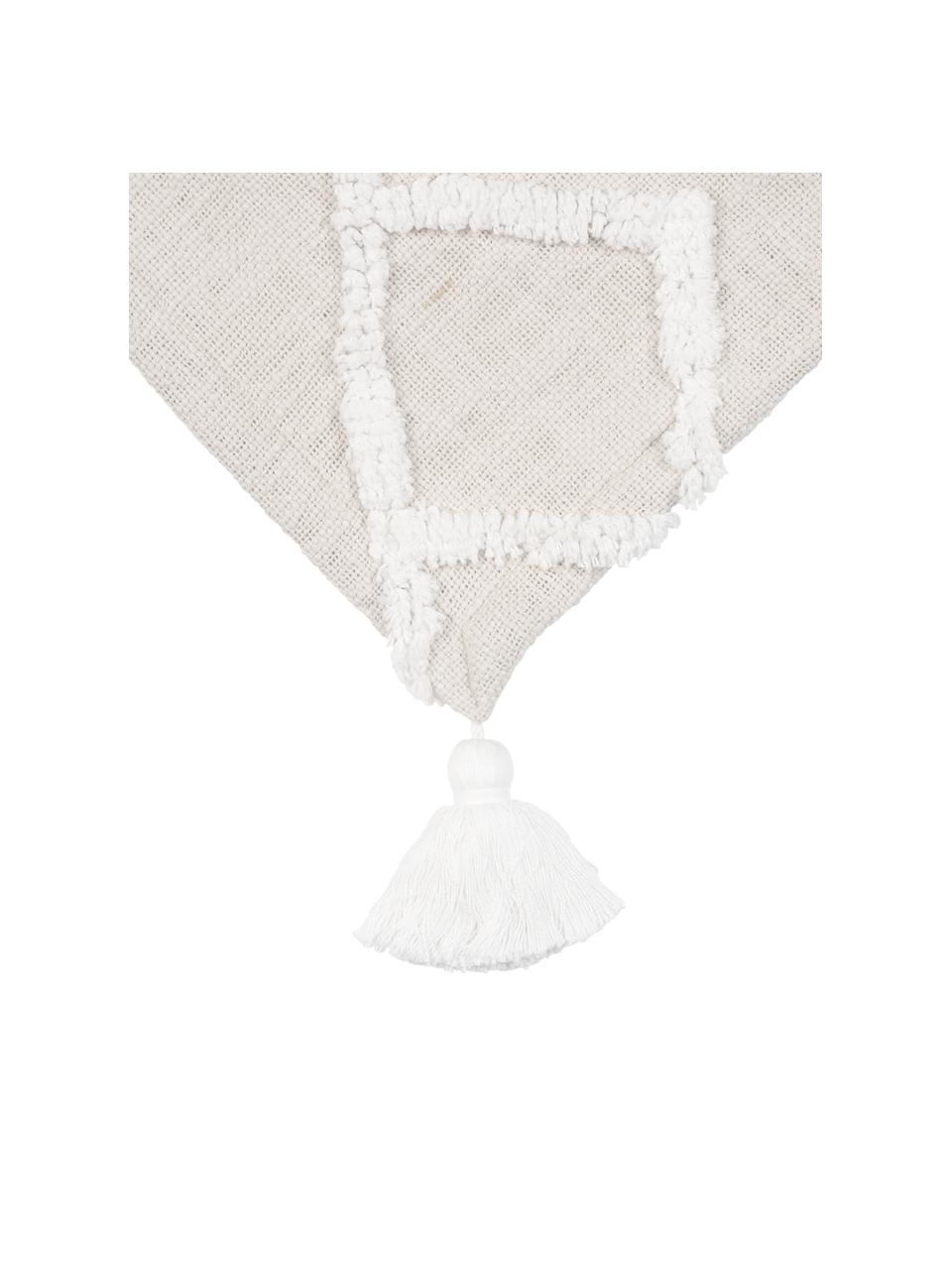 Manta de algodón texturizada Tikki, 100% algodón, Beige, An 130 x L 170 cm