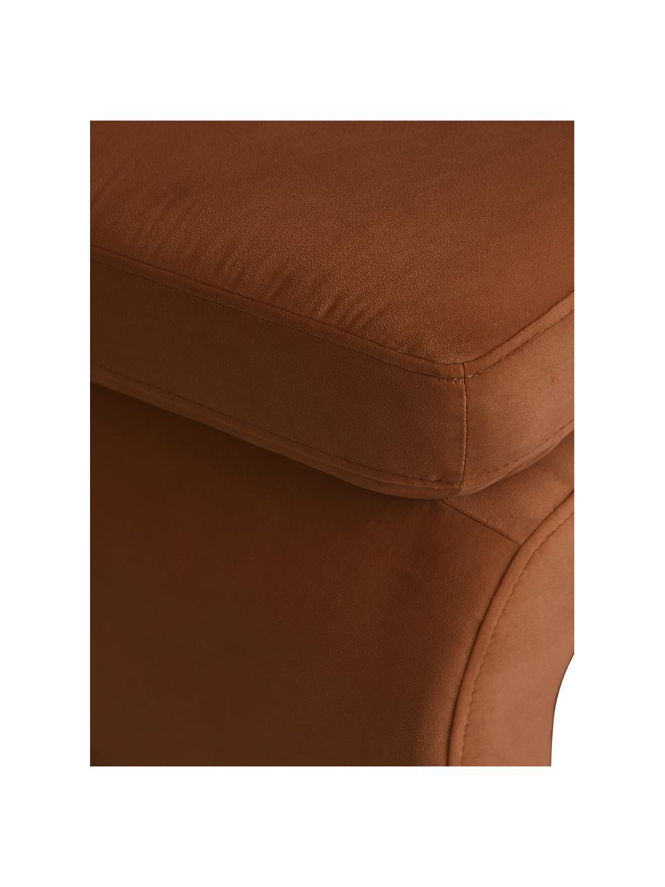 Fluwelen zitbank Mika in bruin, Bekleding: 100% polyester, Frame: grenenhout, FSC-gecertifi, Fluweel bruin, B 105 cm x H 45 cm