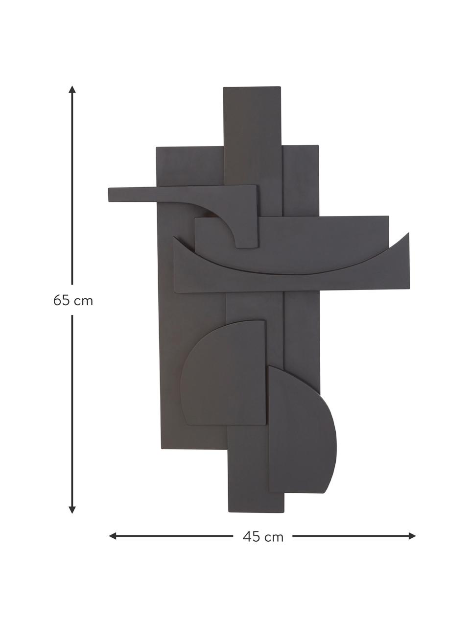 Nástěnná dekorace Pieces, Dřevo, Černá, Š 45 cm, V 65 cm
