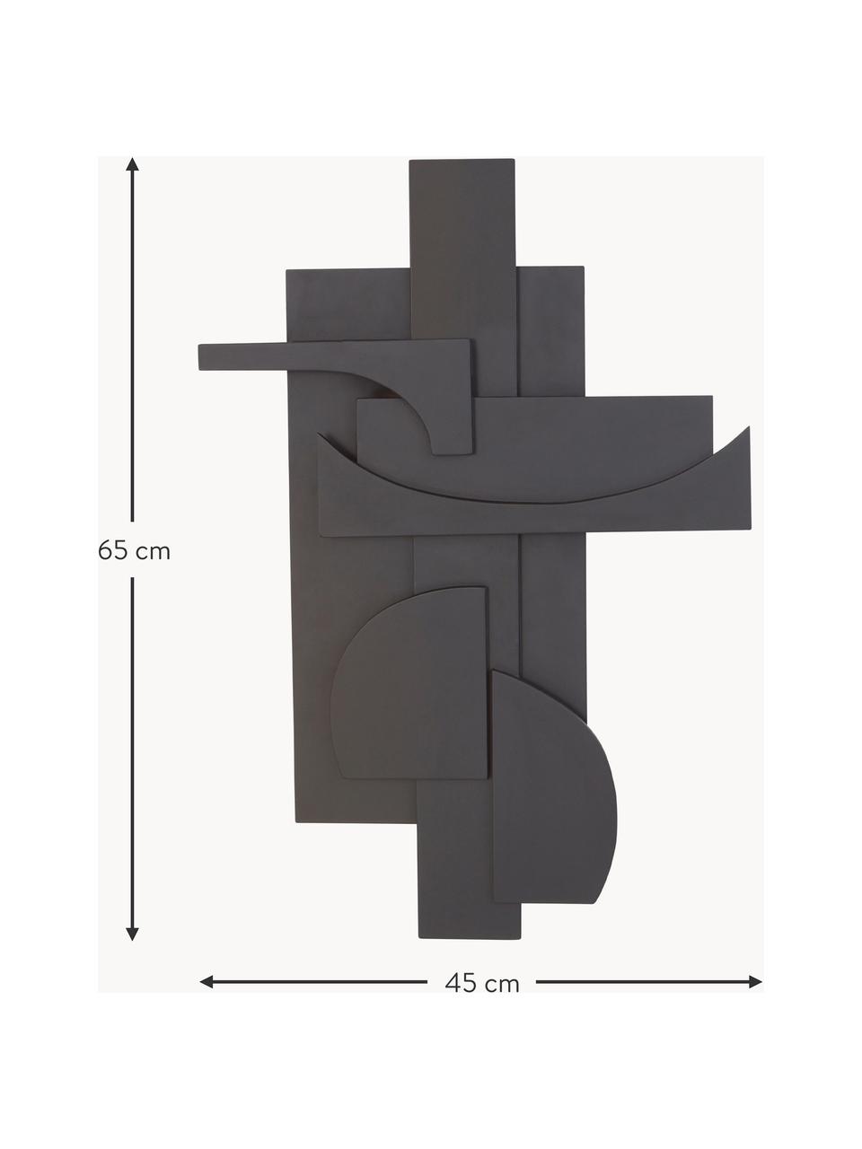 Nástenná dekorácia Pieces, Drevo, Čierna, Š 45 x V 65 cm