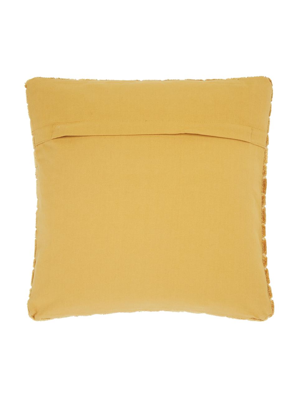 Housse de coussin 45x45 velours jaune Carraway, Jaune moutarde